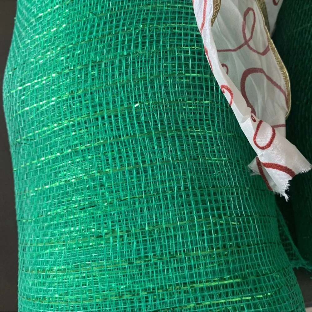 Green Decorative Mesh with Ribbon
